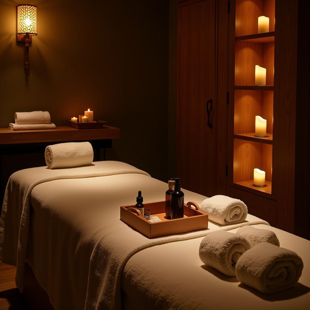 Luxurious treatment room at the Marriott Agra Spa