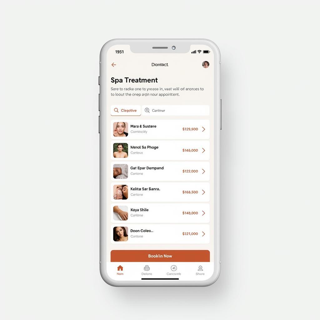 Booking a Spa Treatment on a Mobile App