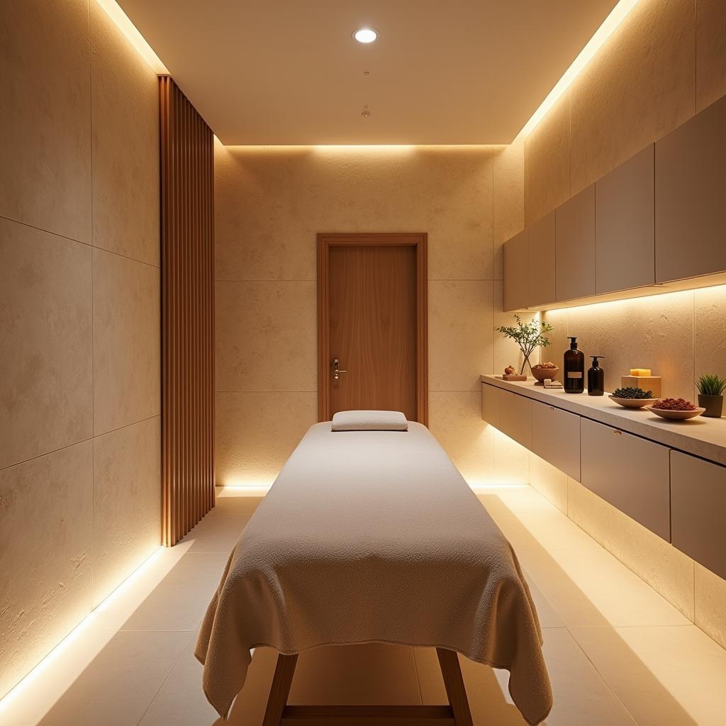 Modern Greek Spa Treatment Room with Natural Elements