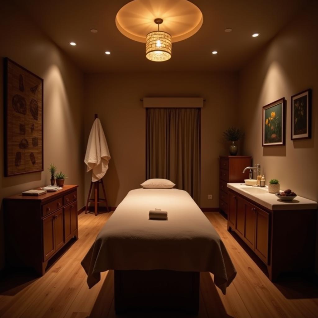 Serene treatment room at Nutfield Priory Spa