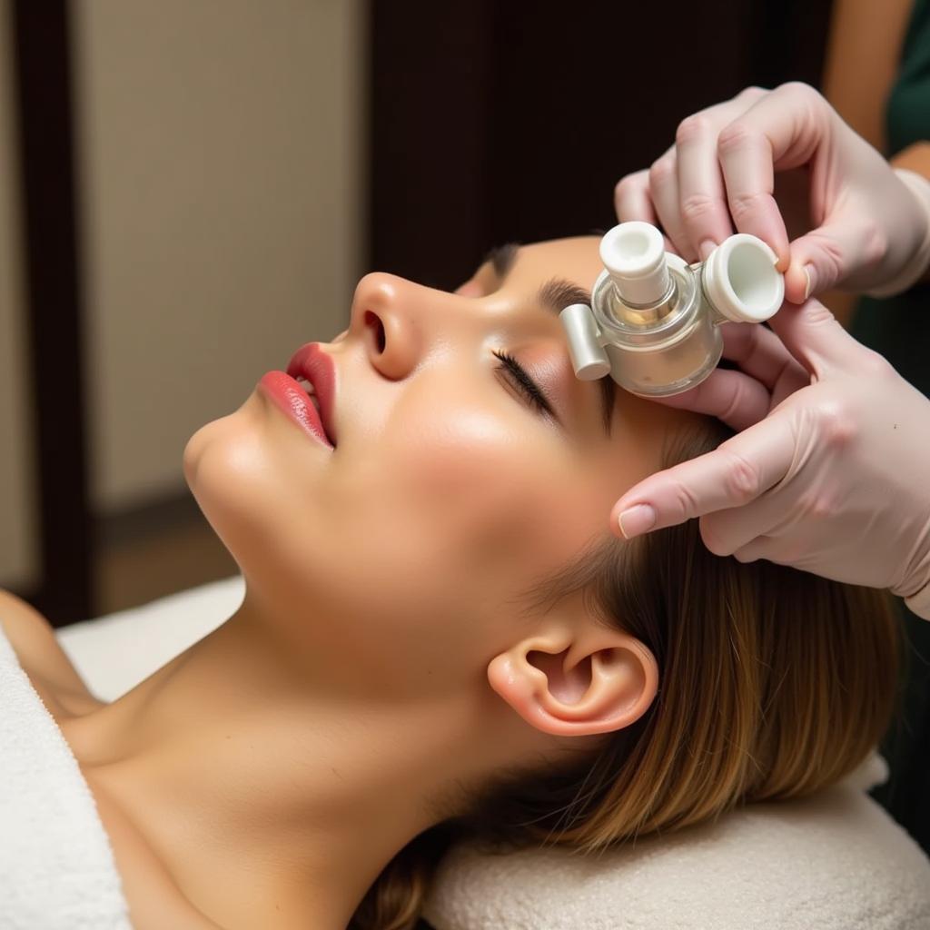 Facial treatment at an oasis spa in Vizag