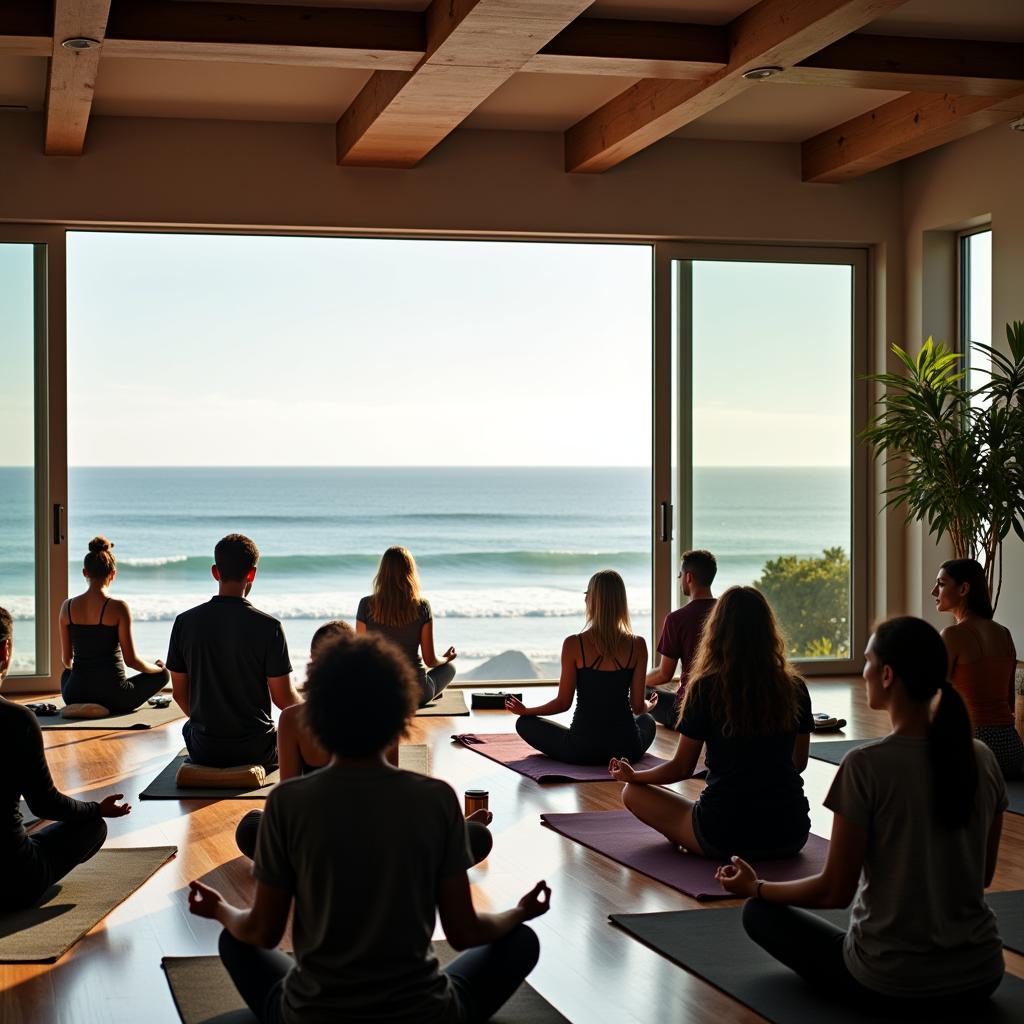 Meditation Session at an Ocean Wellness Spa