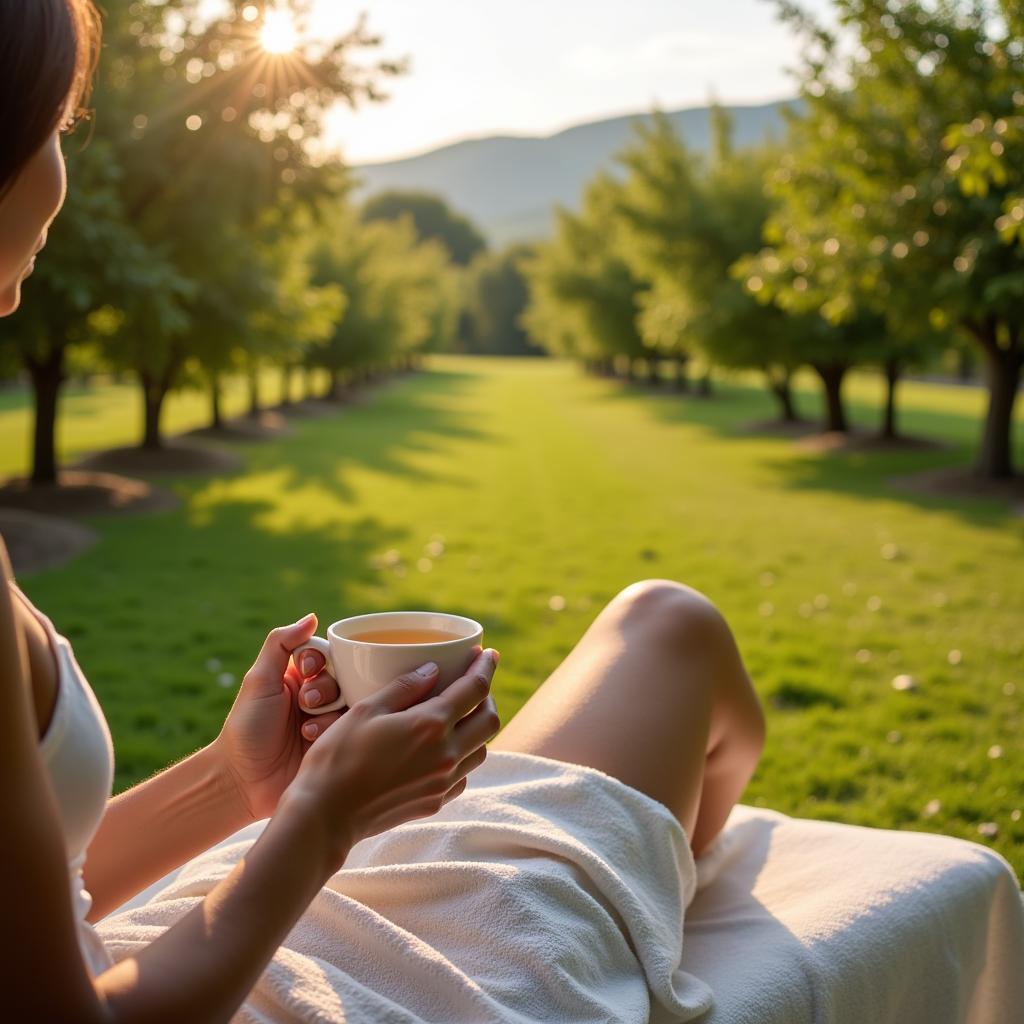 Relaxing at an Orchard Spa