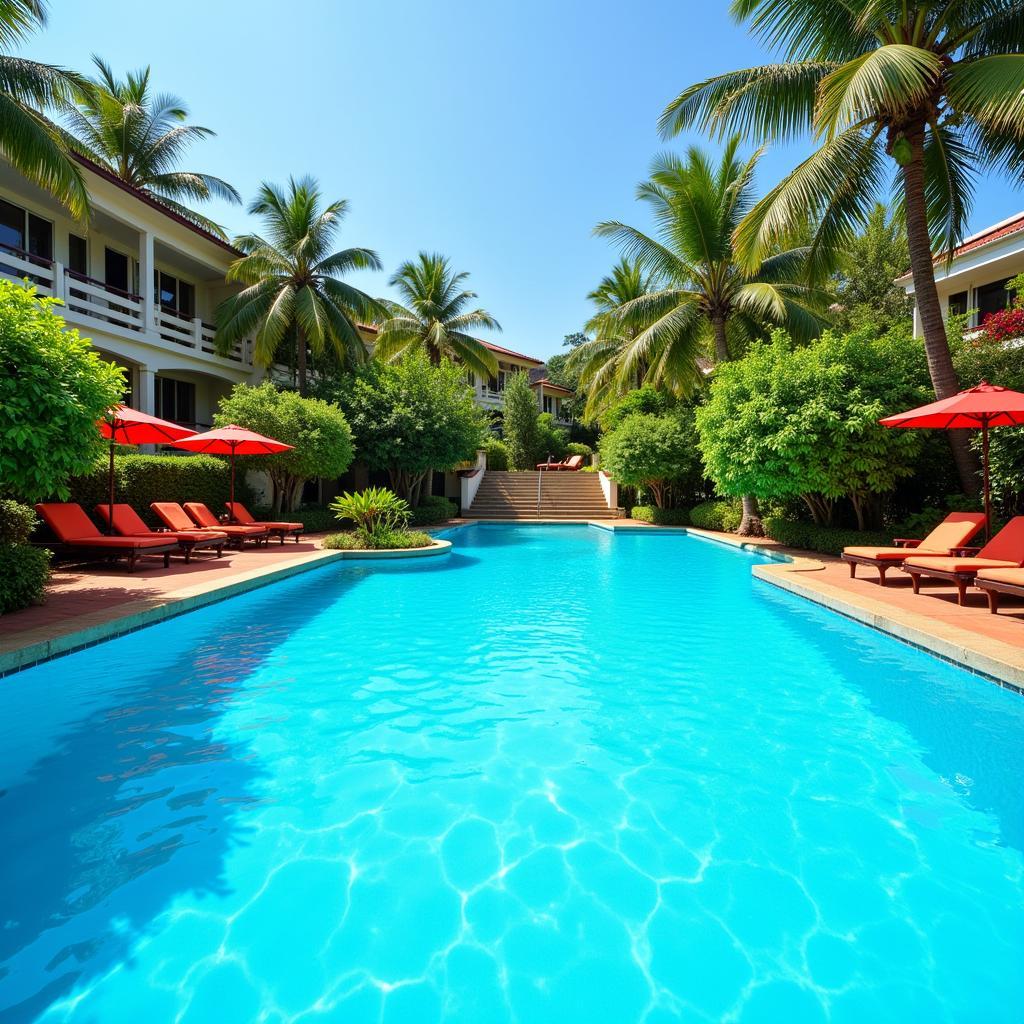 Pool area at The Paradise Resort and Spa Sigiriya