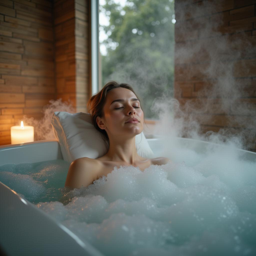 Person Relaxing in an Auto Brenner Spa