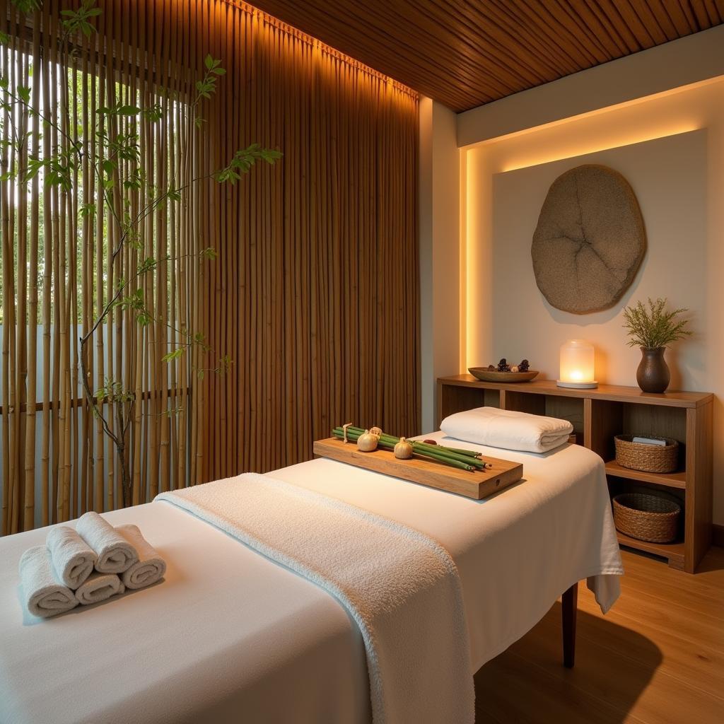 Relaxing Bamboo Spa Environment