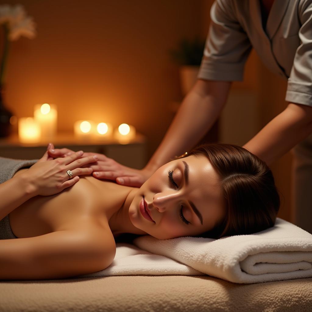 Woman enjoying a relaxing spa massage