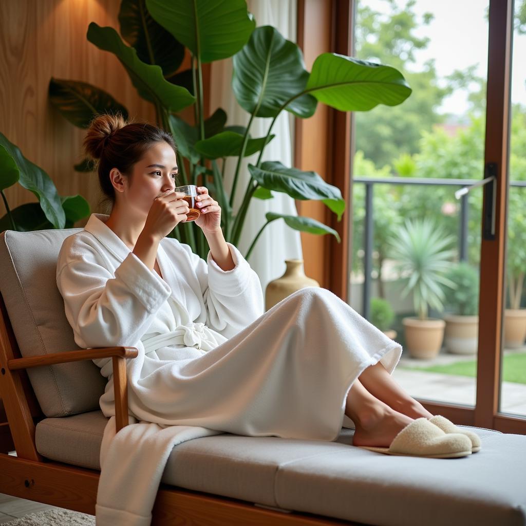 Woman Relaxing at a JP Nagar Spa