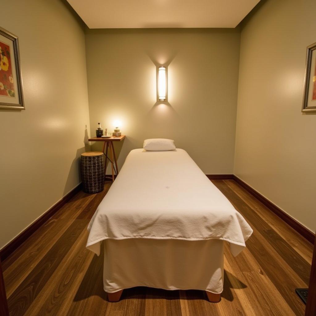 Tranquil treatment room at Siri Thai Spa in Vizag