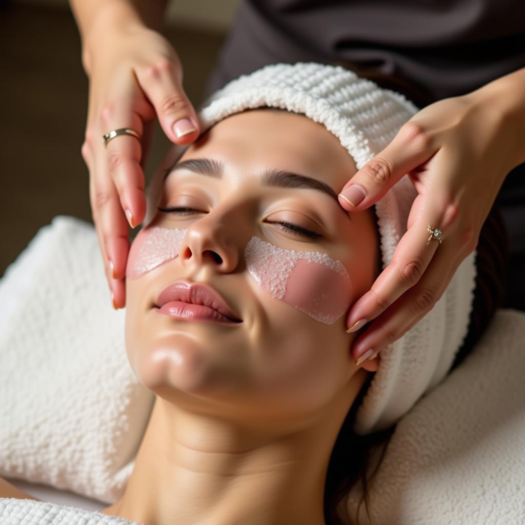 Facial treatment at a spa in Mukherjee Nagar