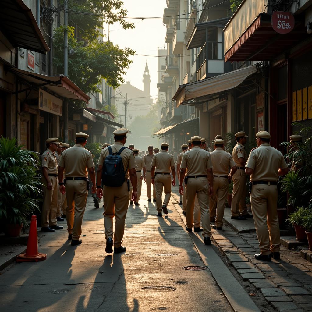 Police Investigating a Spa Raid in Mumbai