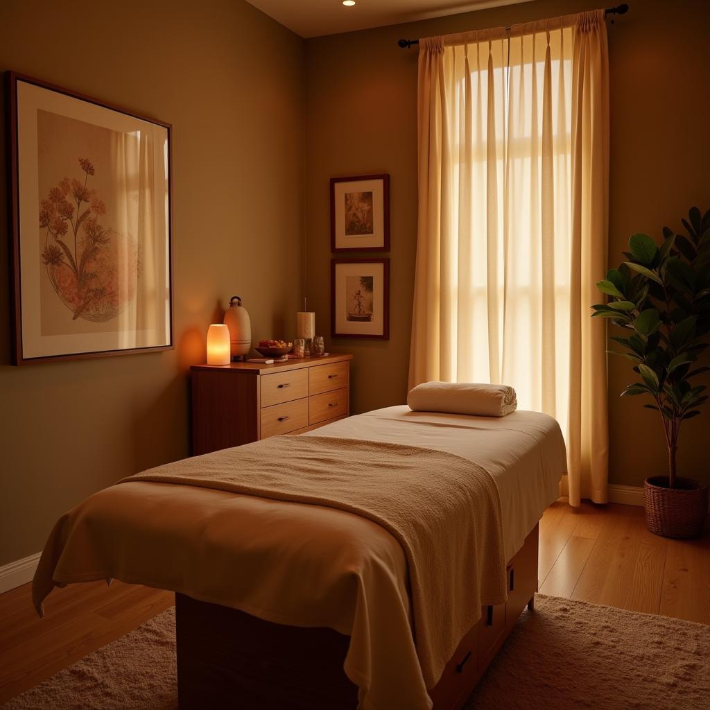 Relaxing Spa Treatment Room Ambiance