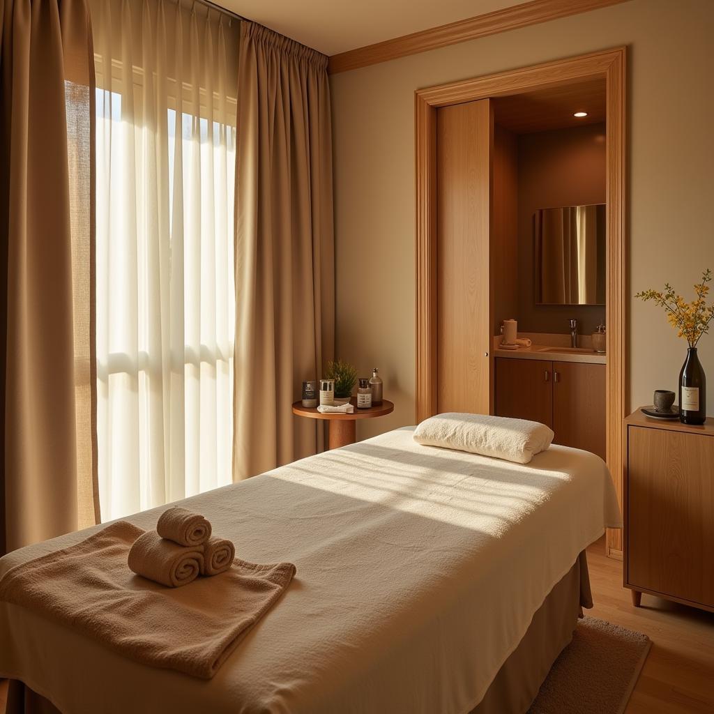 Private and comfortable spa treatment room setup