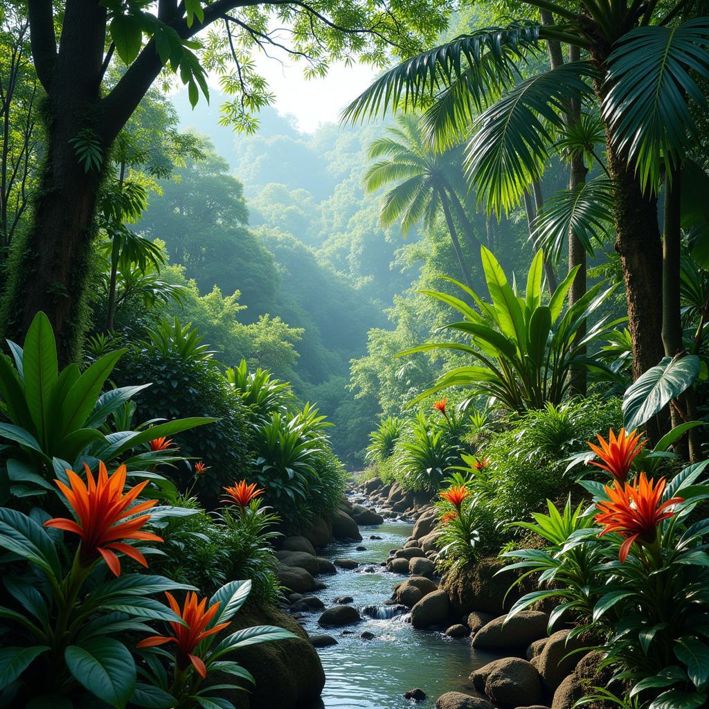 Spa wallpaper HD showcasing a tropical rainforest