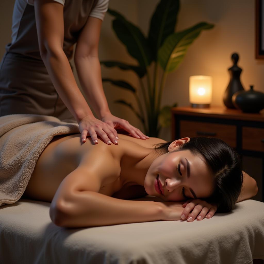 Student relaxing during a massage therapy session