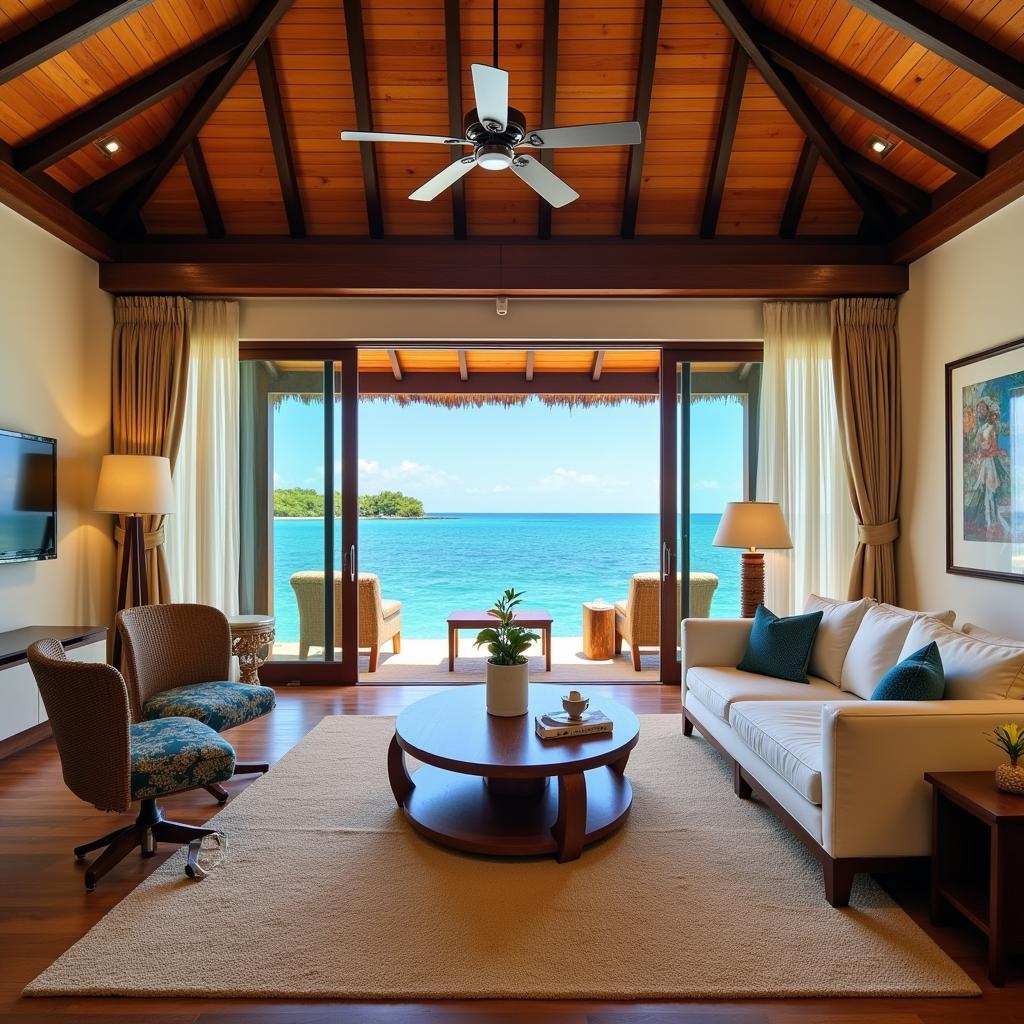 Taj Coral Reef Resort Overwater Bungalow Interior