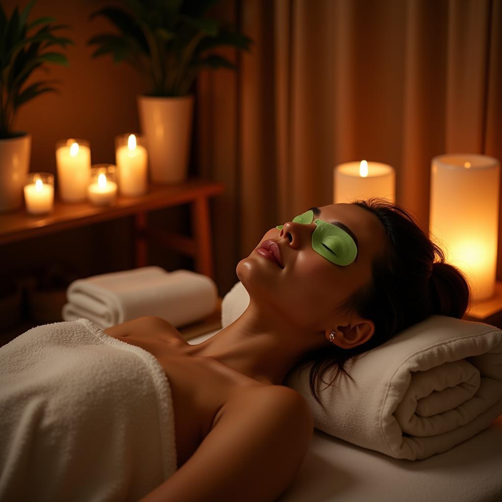 Woman relaxing at a luxurious day spa in Toronto