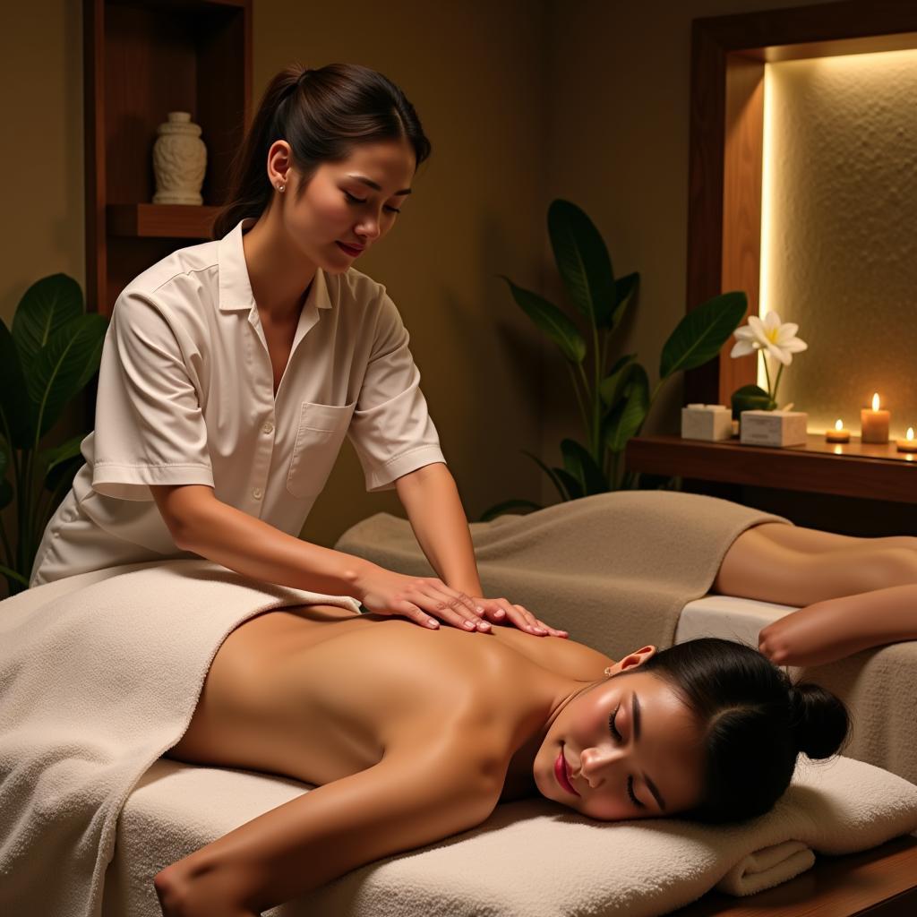 Traditional Balinese massage in a serene spa setting