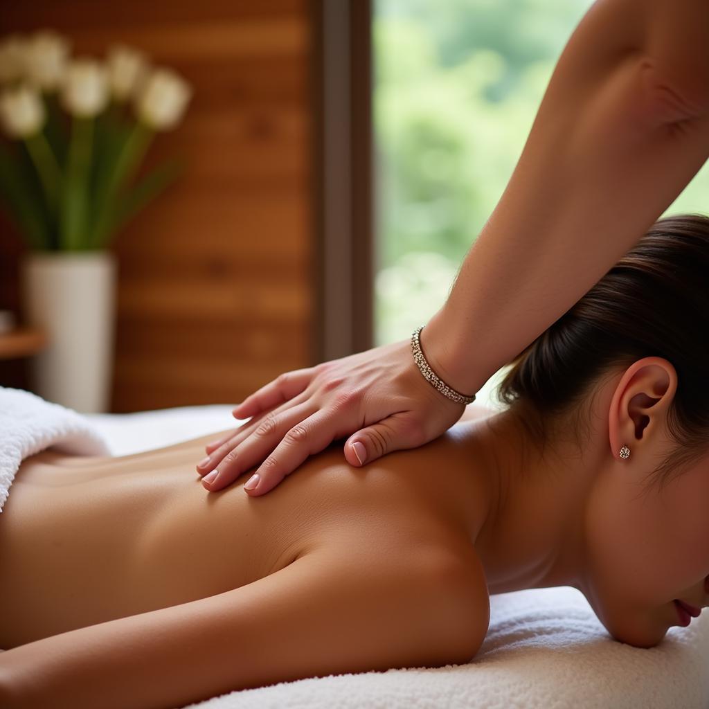 A relaxing massage treatment in a Vosges spa