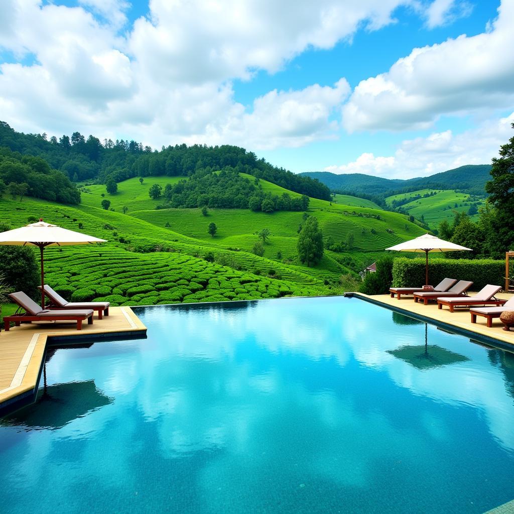 Stunning Infinity Pool Overlooking Tea Plantations at 98acres