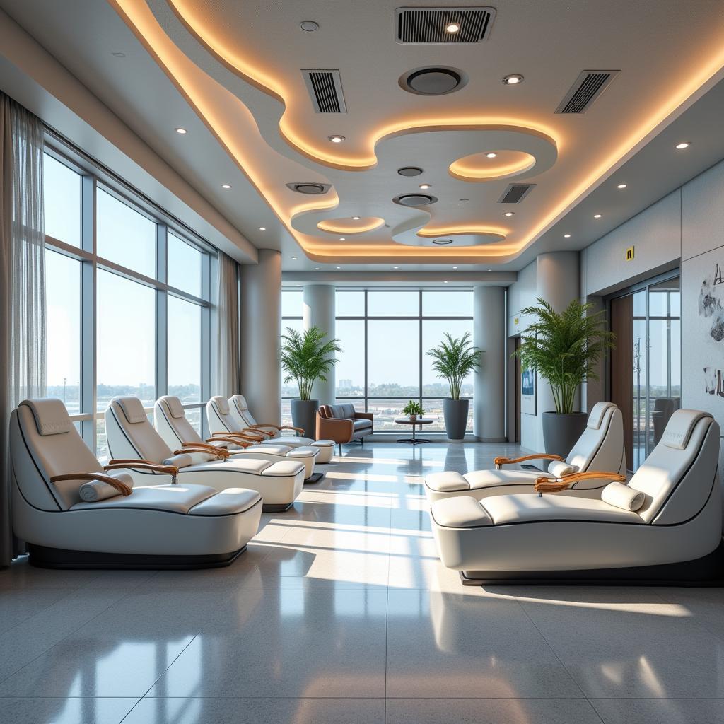 Futuristic airport spa with high-tech equipment