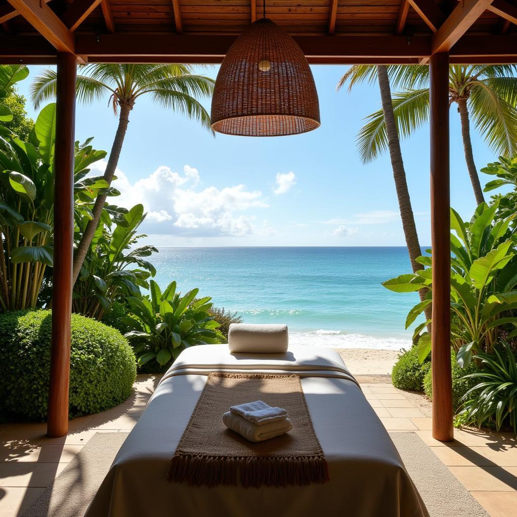 Outdoor massage pavilion at an Anantara Resort