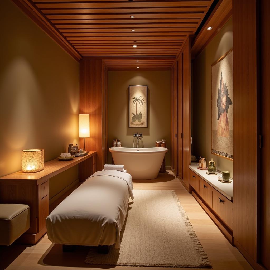 Tranquil spa treatment room at an Anantara Resort