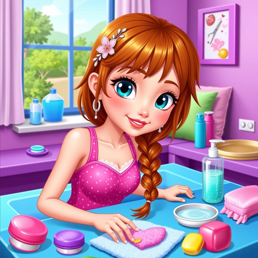 Anna Frozen Hair Spa Game: Virtual Pampering