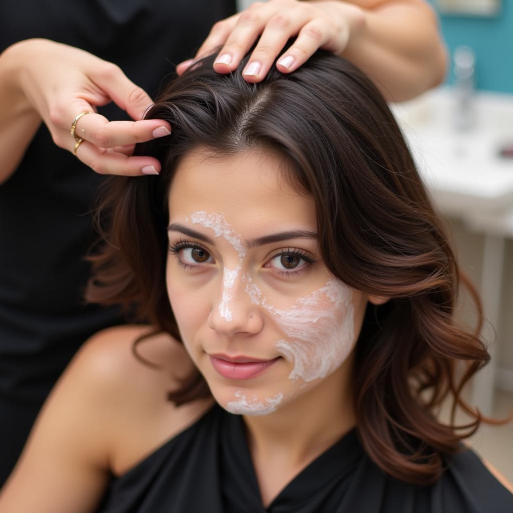 Applying a Protein Hair Mask