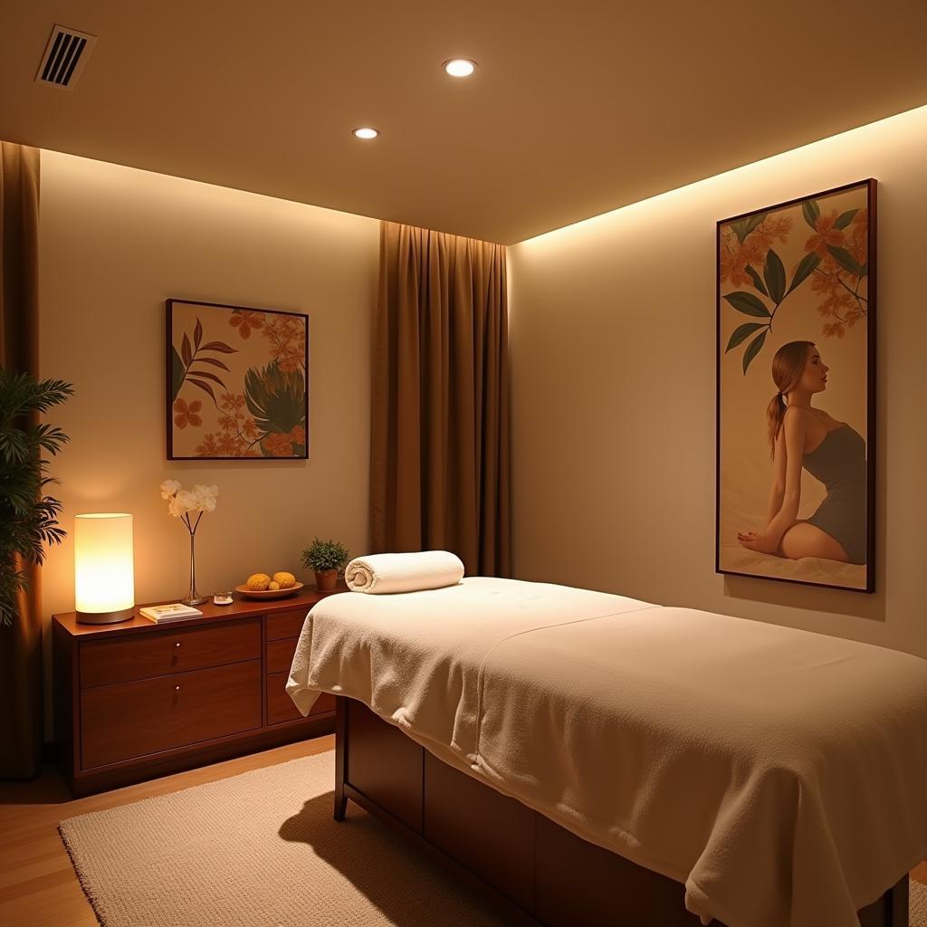 A serene spa treatment room at Aqua Soleil Hotel & Mineral Water Spa