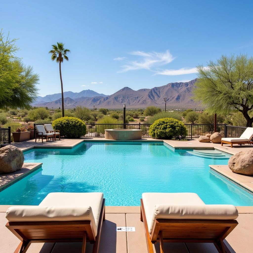 Relaxing by the Pool at an Arizona Spa Resort