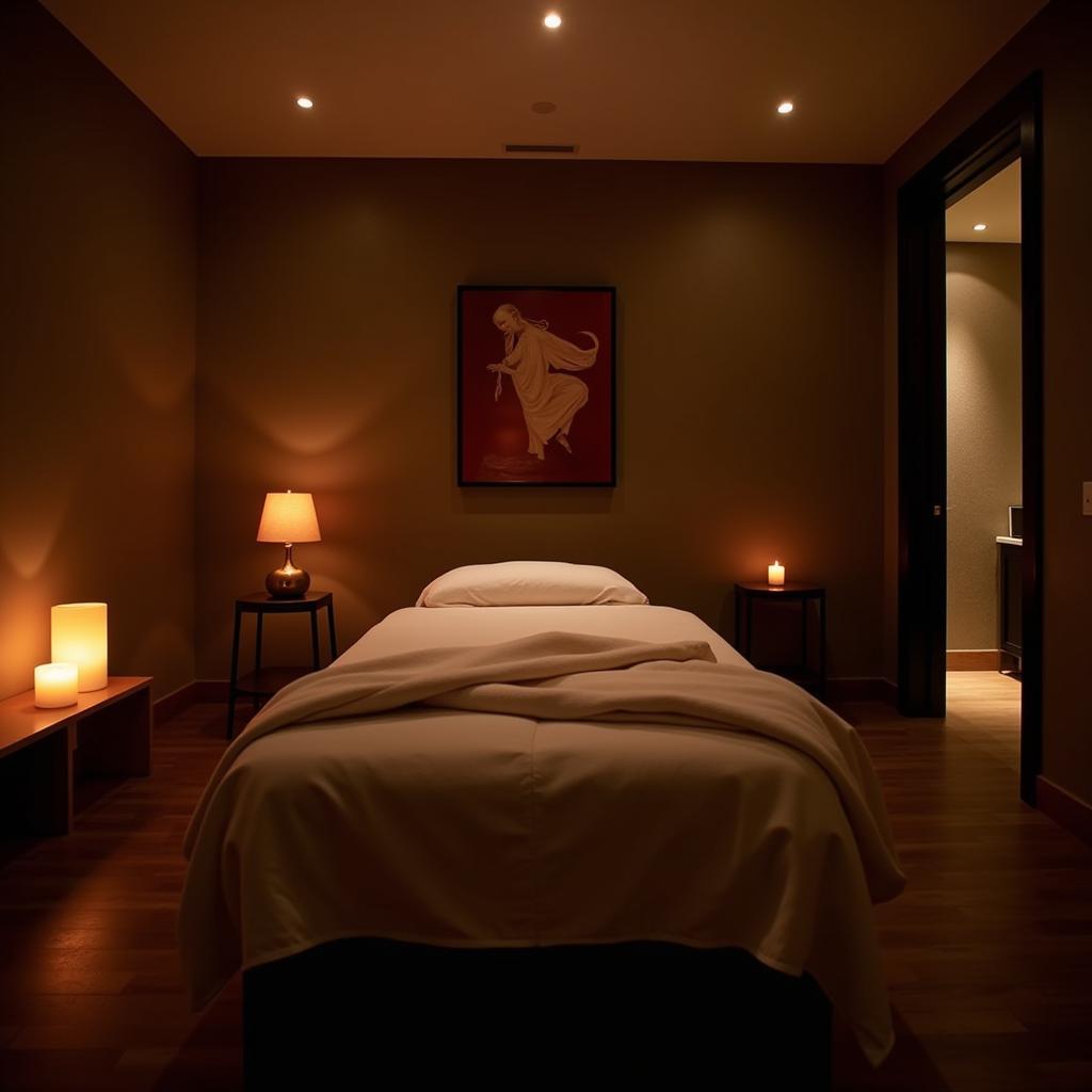 Tranquil massage room in an Arti Spa in Bangalore