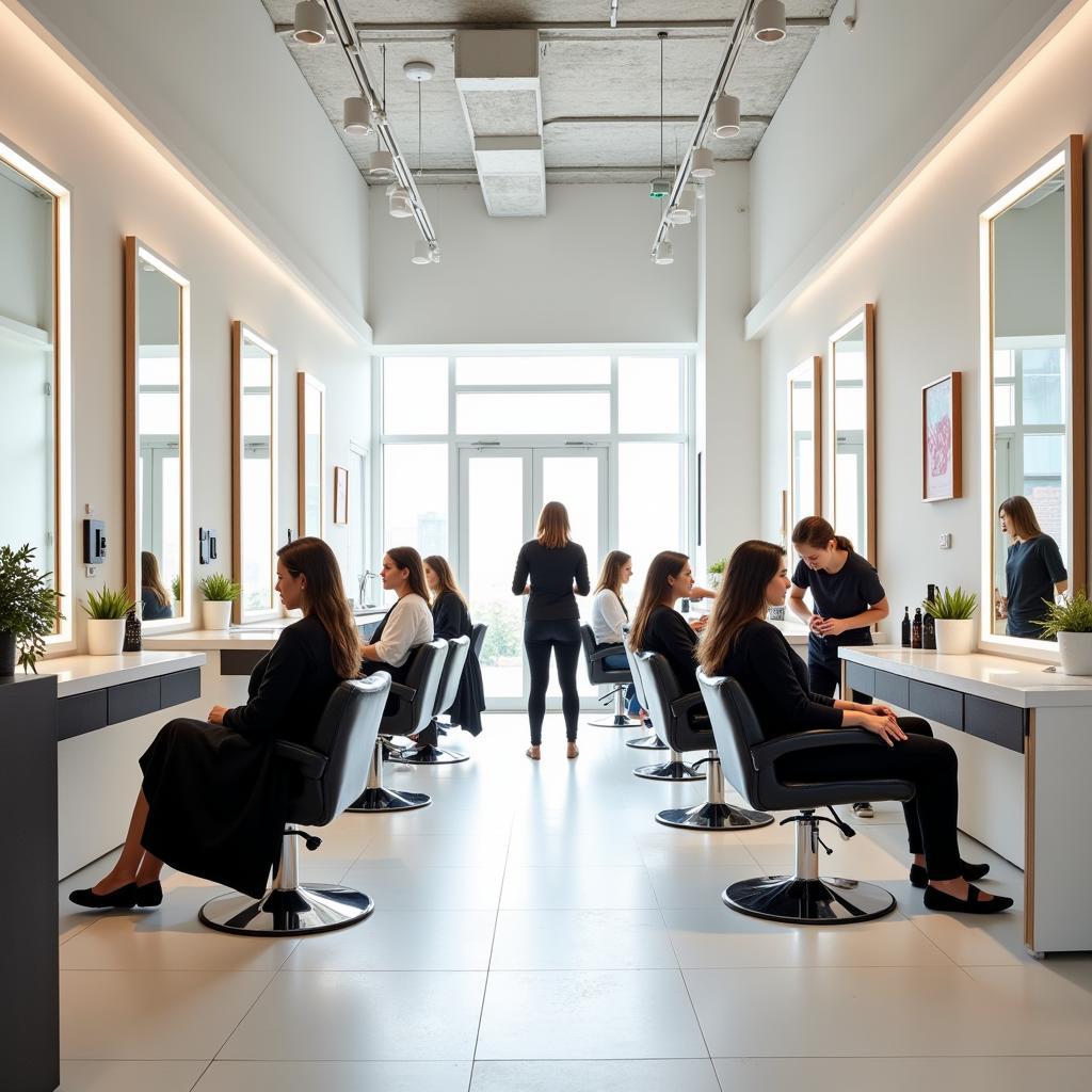 Modern and stylish hair salon interior at Attitudes