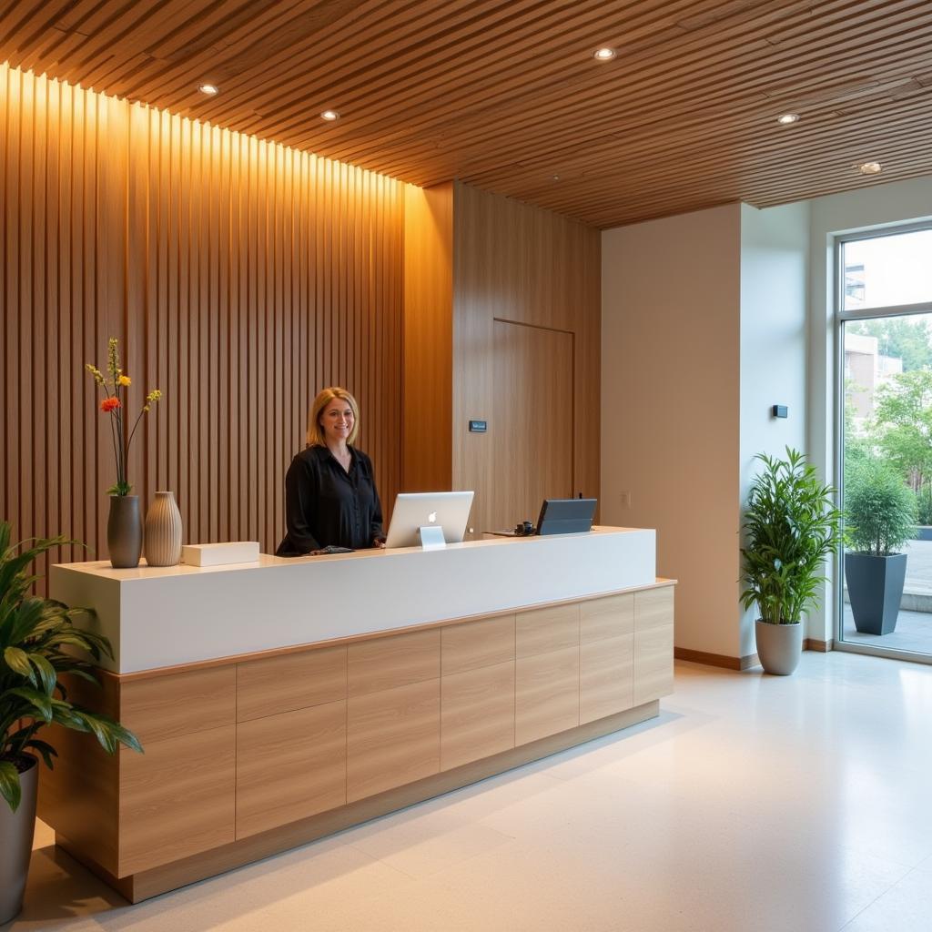 Serene Reception Area at Aum Wellness Spa Elgin Road