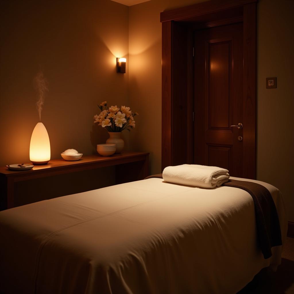 Serene treatment room at Austep Spa