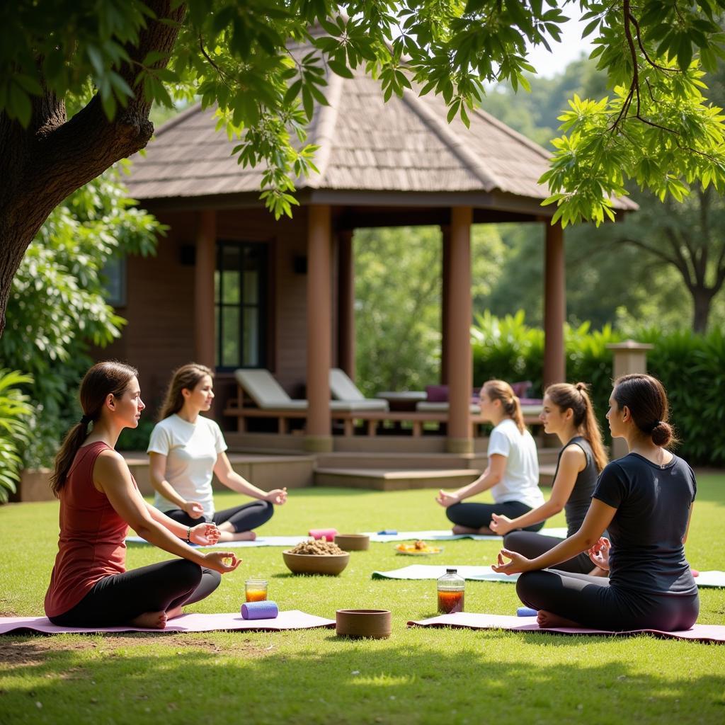 Yoga and Meditation at an Ayurvedic Spa Resort in India