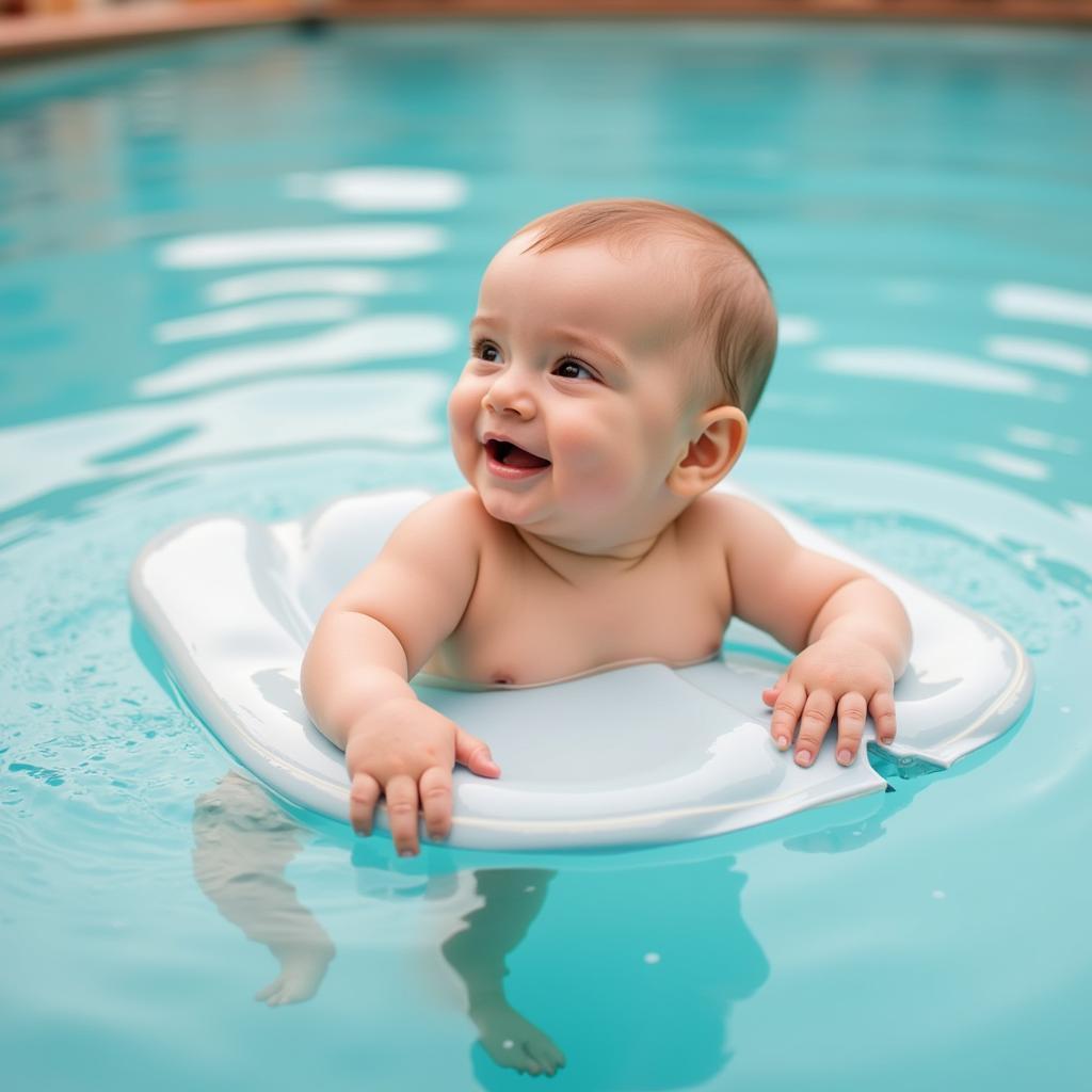 Baby enjoying a hydrotherapy session in a specialized spa