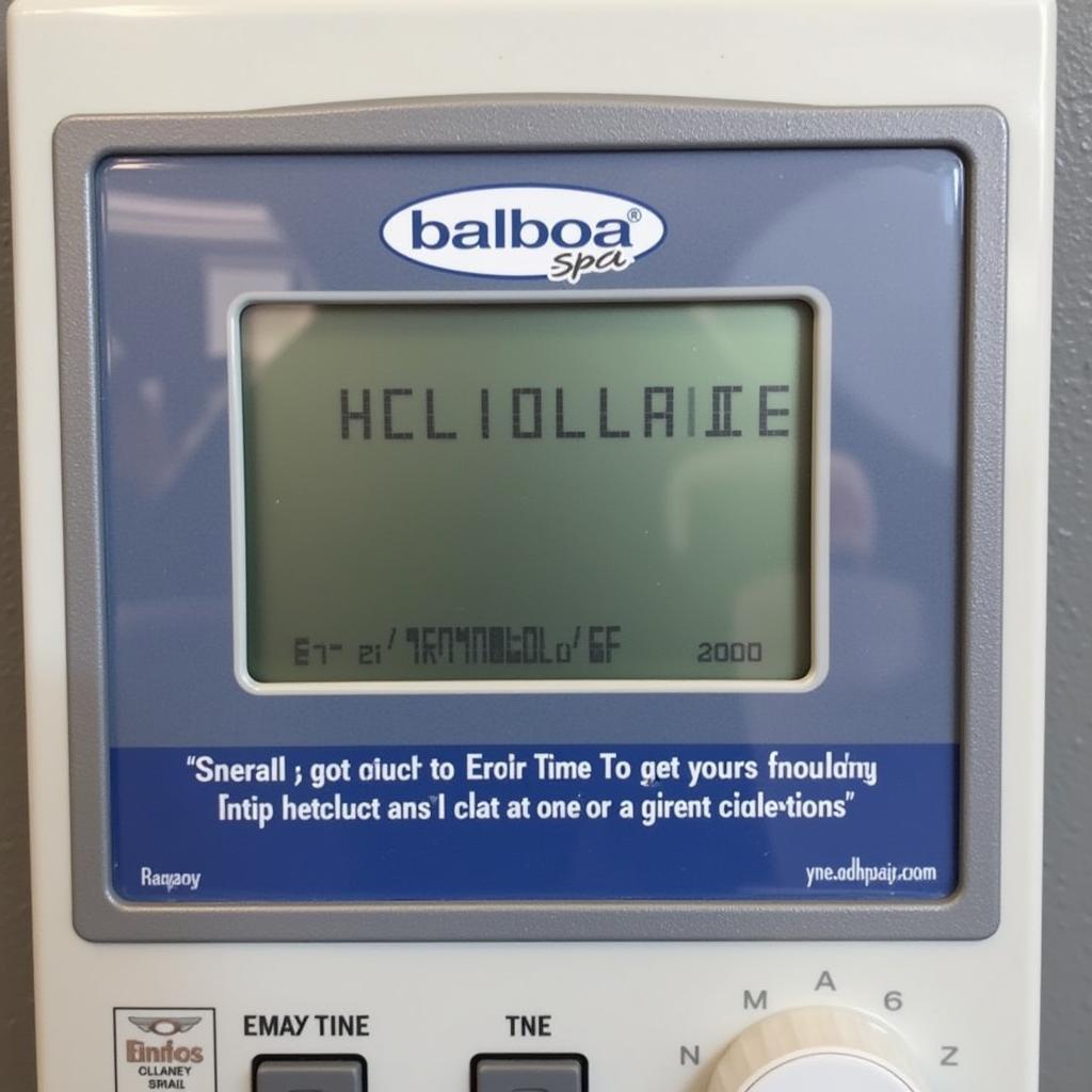 Balboa Spa Controls Error Codes Display