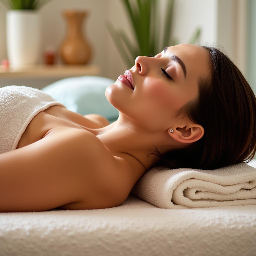 Relaxed Woman Enjoying Spa Treatment