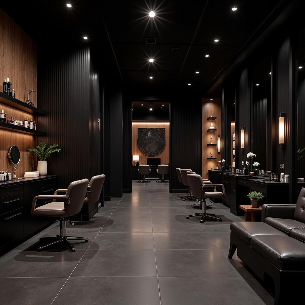 Modern Black Salon and Spa Interior Design