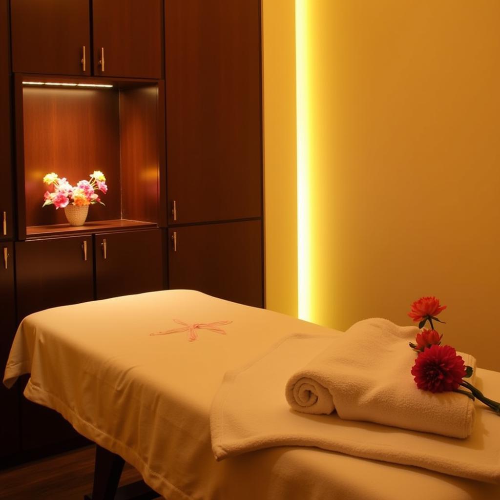 Tranquil treatment room at Blossom Spa Madhapur