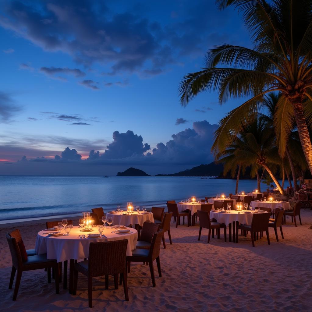 Romantic beachfront dining at Chaaya Island Dhonveli