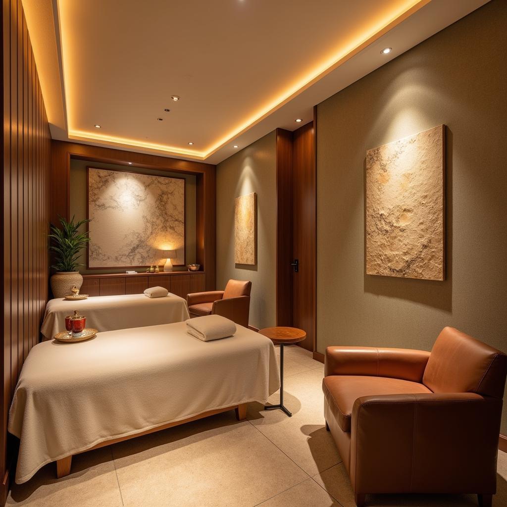 Relaxation room in a Chennai body spa.