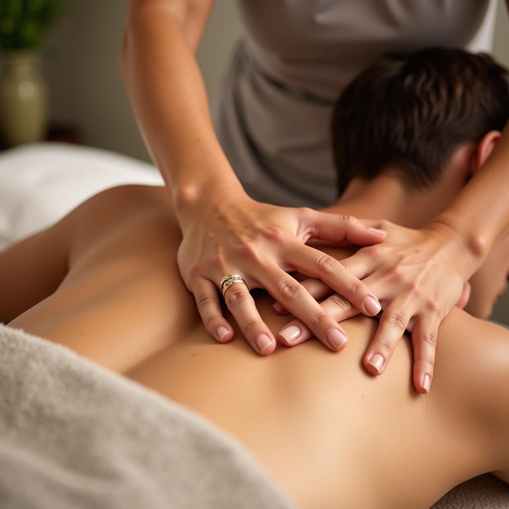 Massage therapy at a commercial spa near Baga Beach