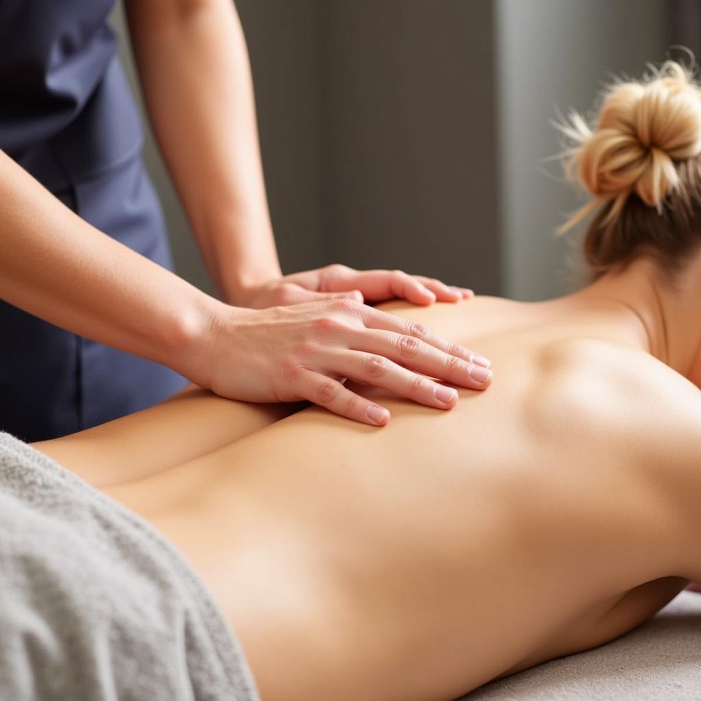 Close-up of hands performing massage therapy