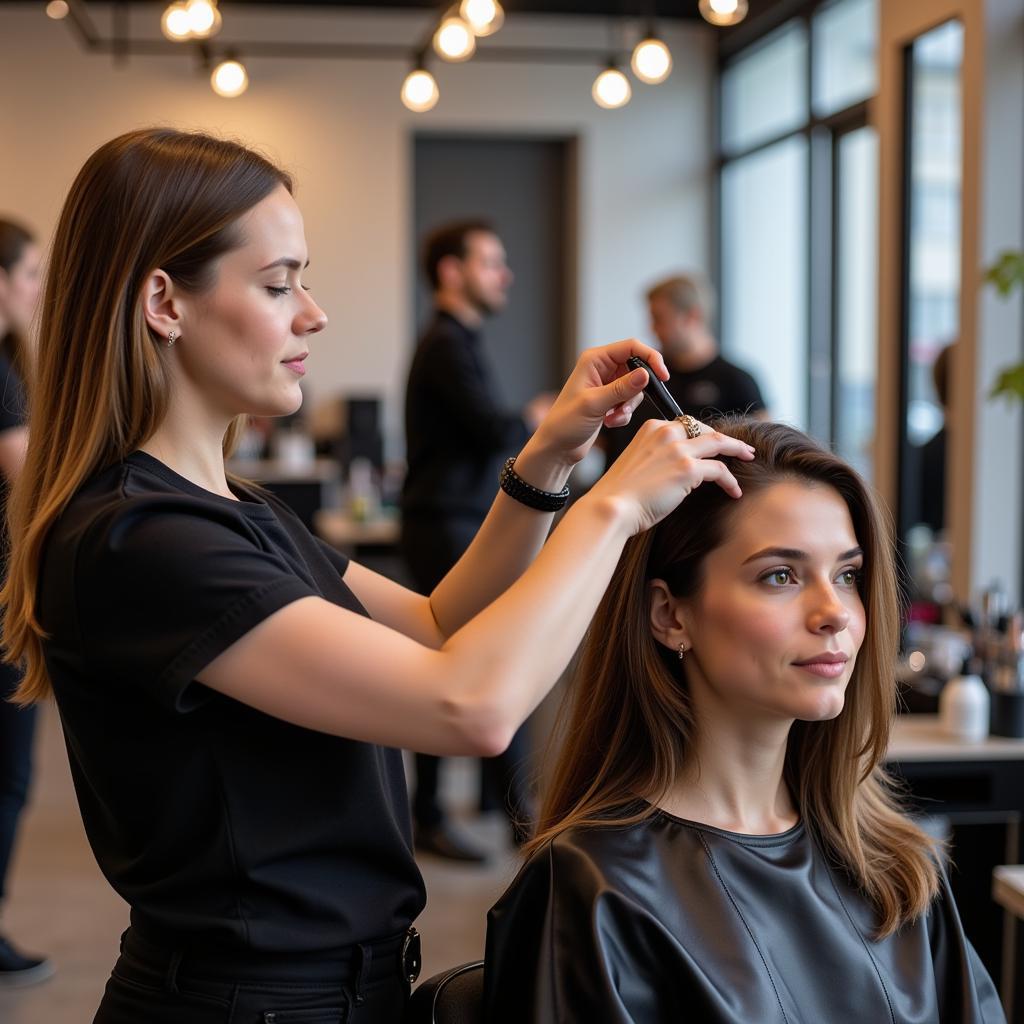 Hair Styling at a Delhi Salon