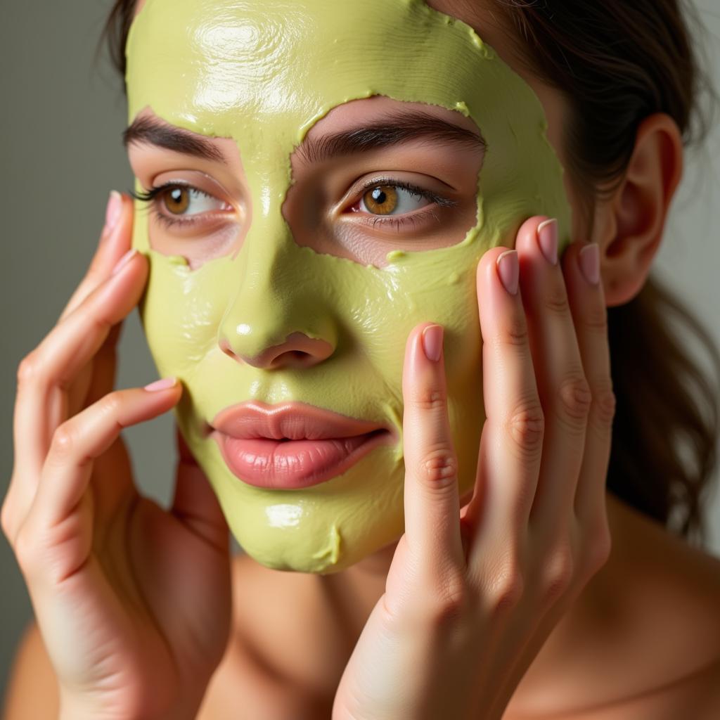 Applying a Spa Mask for Dry Skin