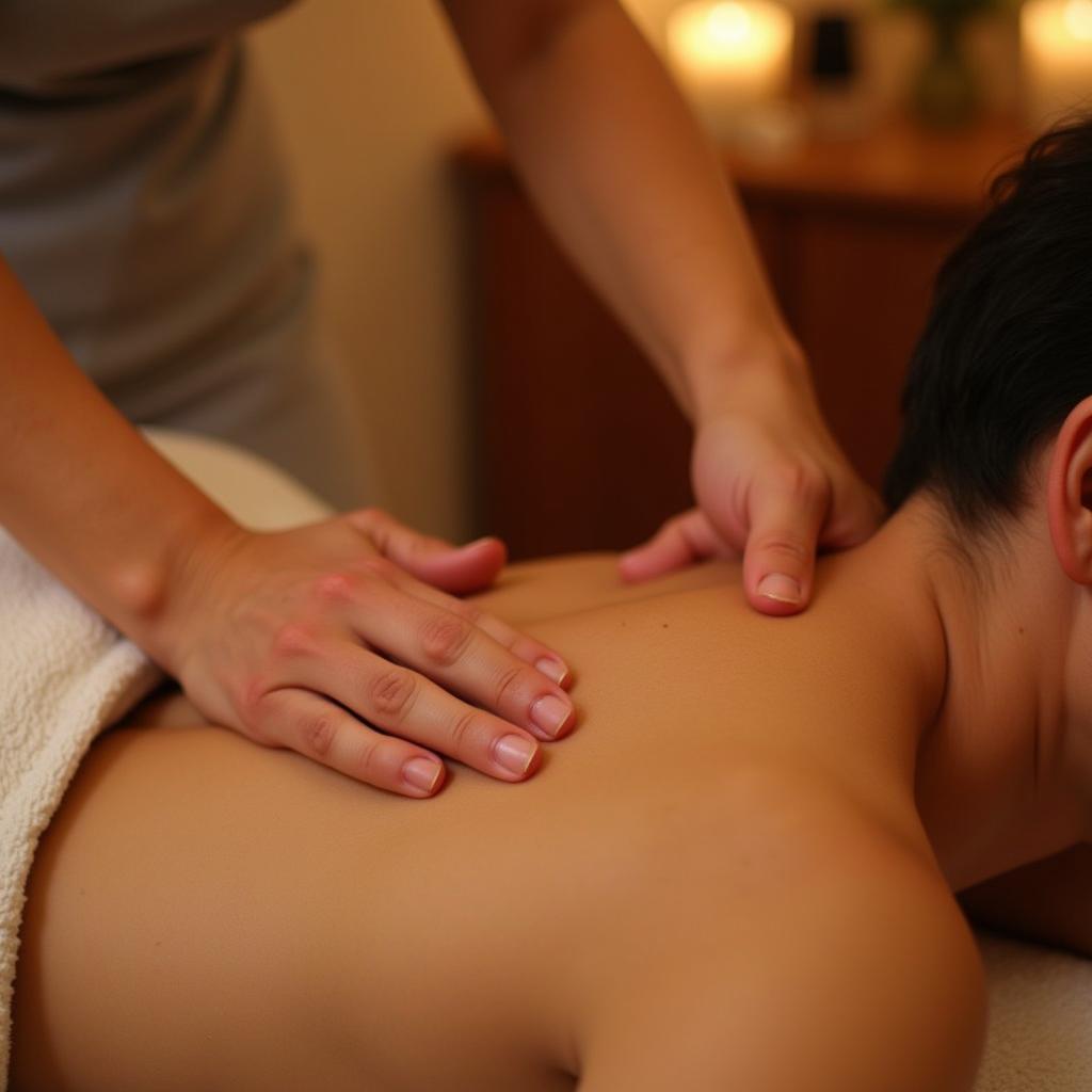 Relaxing massage therapy at Fredrick's Spa