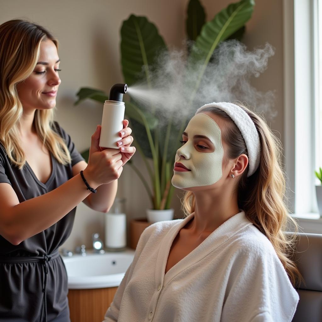 Steaming Process during a Hair Spa