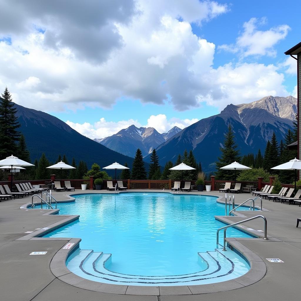 Stunning Mountain Views from the Hilton Whistler Resort Pool